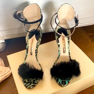 Sophia Webster Shaw heeled sandals in green/black